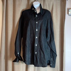 Smokey Joes. Women’s black button up long sleeve shirt.